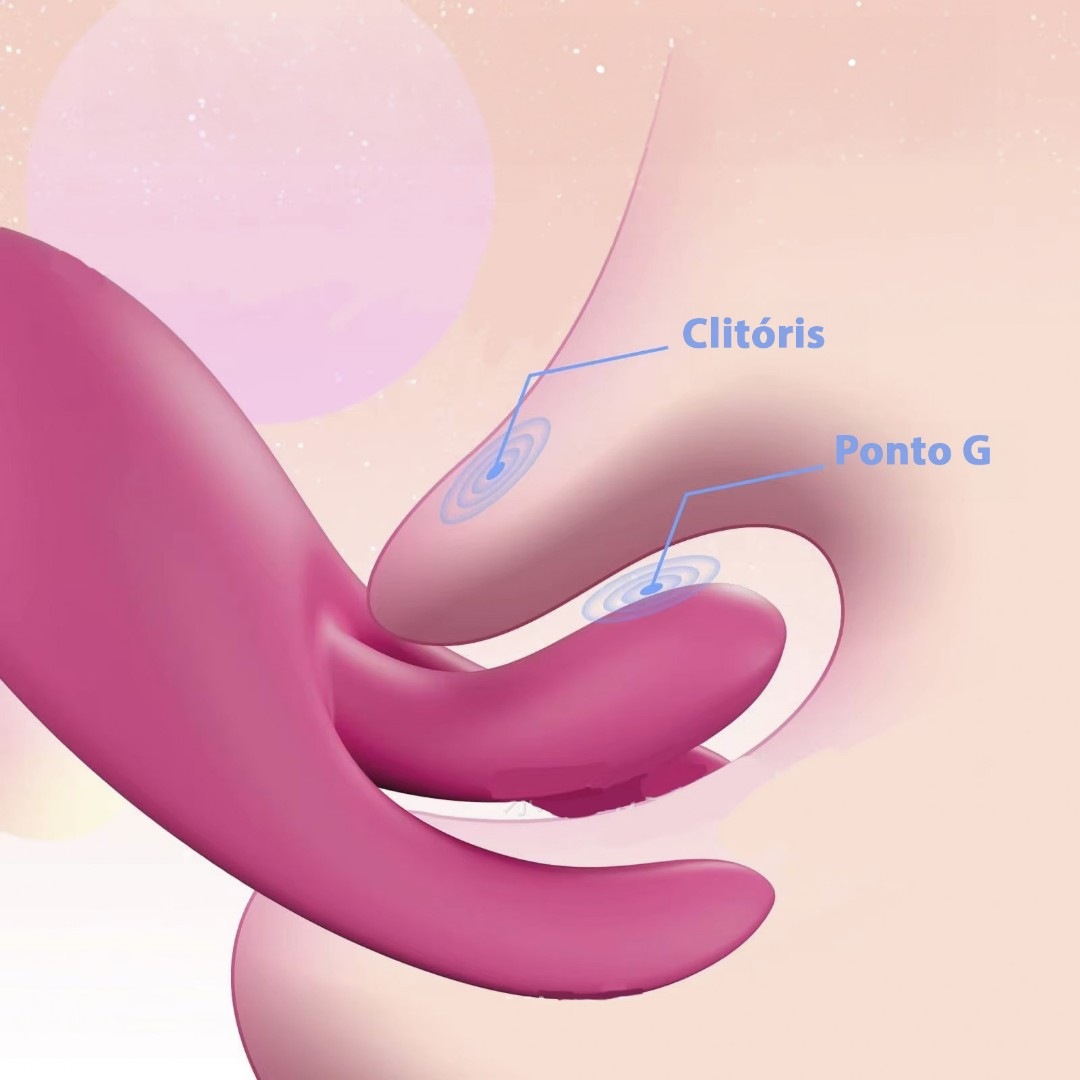 Vibrador Duplo Recarreg�vel em Silicone com design de hastes flex�veis para estimula��o simult�nea
