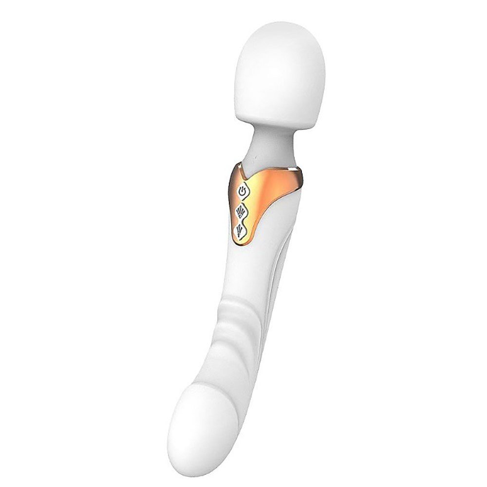 Massageador Er�tico Flex�vel Recarreg�vel em Silicone 10 Vibra��es Formato de P�nis Long Branco - Vista frontal destacando o corpo flex�vel de silicone