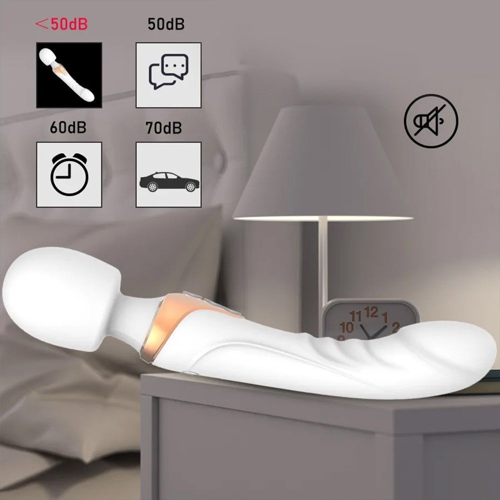 Massageador Er�tico Flex�vel Recarreg�vel em Silicone 10 Vibra��es Formato de P�nis Long Branco | Foto 05