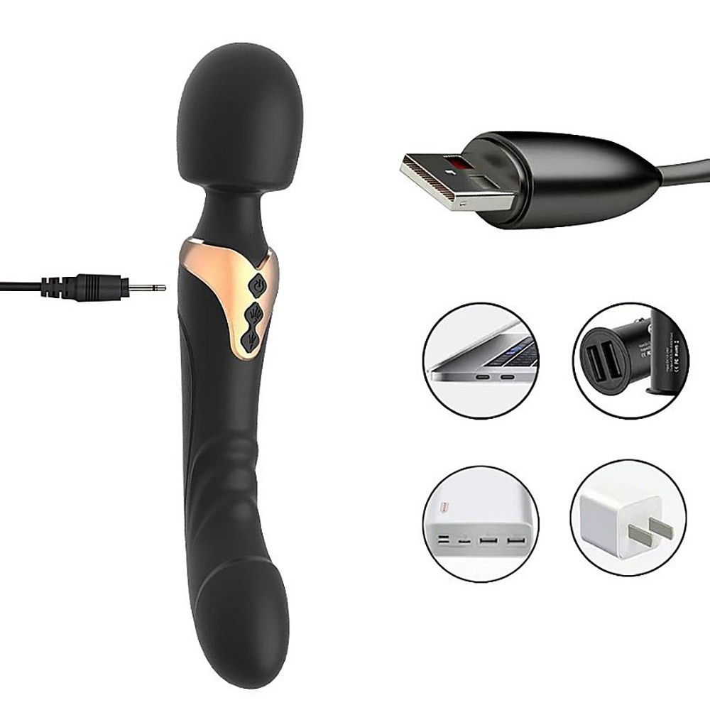 Massageador Er�tico Flex�vel Recarreg�vel em Silicone 10 Vibra��es Formato de P�nis Long Preto | Foto 05