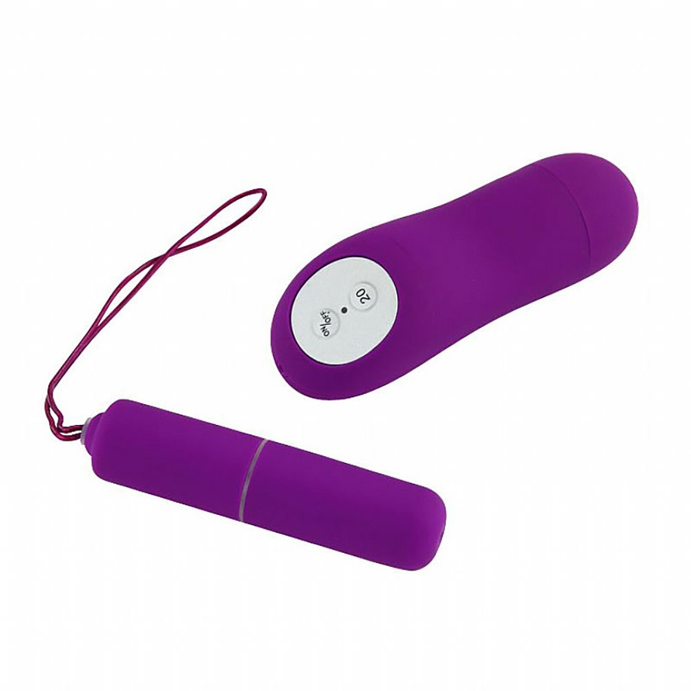 Vibrador Bullet em Pl�stico Aveludado com 10 Modos de Vibra��o em Rosa e Controle sem Fio