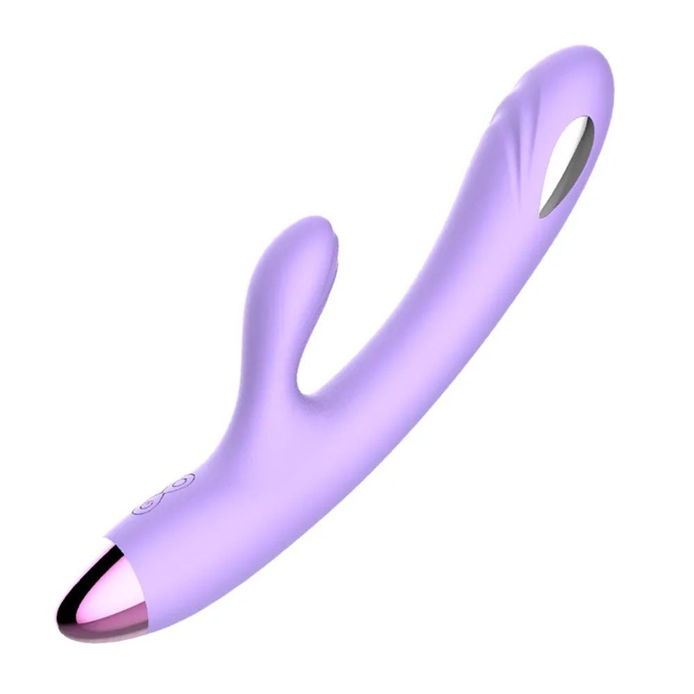 Vibrador Duplo em Silicone Recarreg�vel Lil�s em detalhe