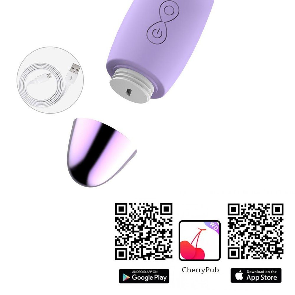 Vibrador Duplo em Silicone Recarreg�vel com 8 Modos de Vibra��o e 8 Pulsos El�trico Lil�s | Foto 05