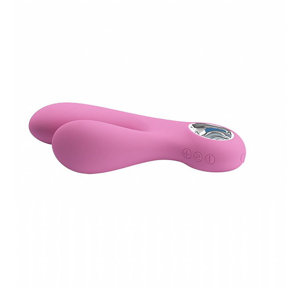 Vibrador Duplo em Silicone Recarreg�vel 7 Modos de Vibra��o Canrol Rosa | Foto 04