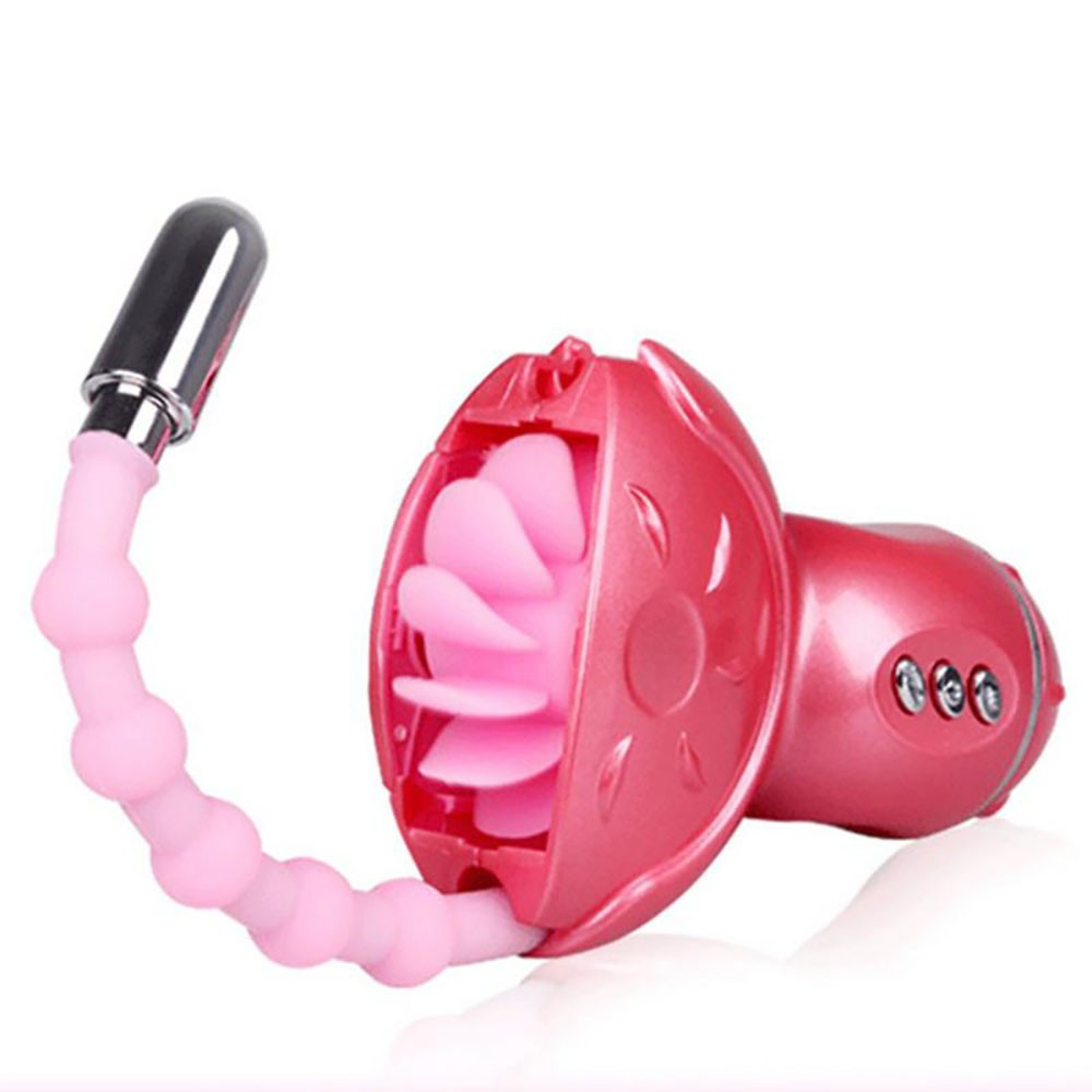 Vibrador Duplo em Silicone e ABS Simulador de Sexo Oral com 12 Velocidades e 6 Vibra��es Rosa | Foto 05