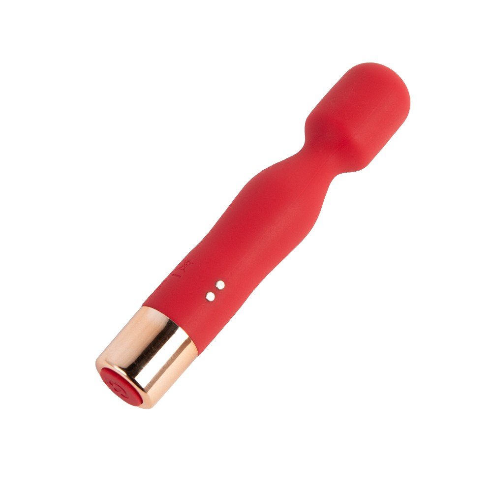 Massageador Er�tico em Silicone Recarreg�vel Wand Vermelho, vista lateral