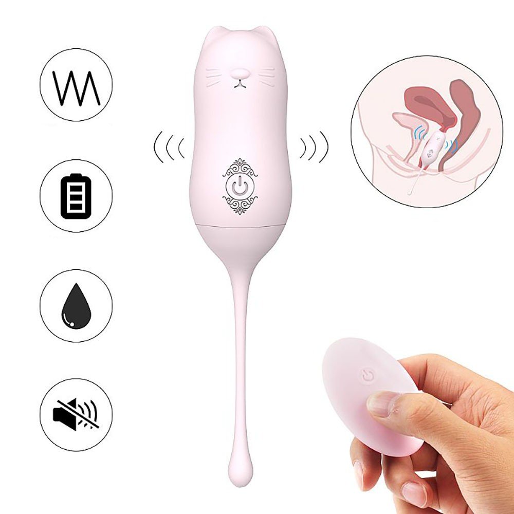 Vibrador Bullet em Silicone Recarreg�vel 9 Modos de Vibra��o Controle com Fio Miaou Rosa | Foto 05