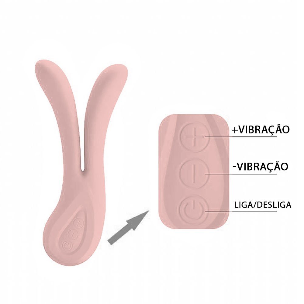 Vibrador Duplo em Silicone Recarreg�vel com 12 Modos de Vibra��o Ulysses | Foto 04