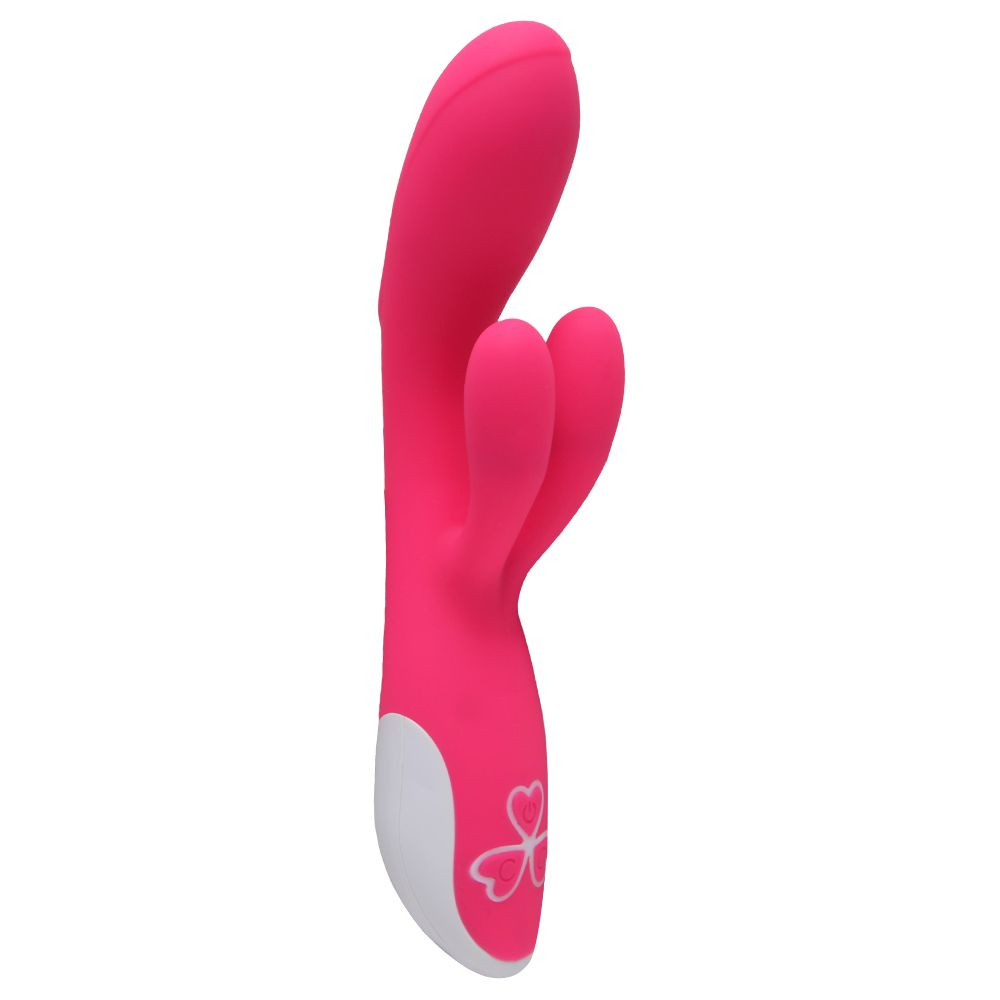 Vibrador Duplo em Silicone Recarreg�vel Lena Pink, vista lateral