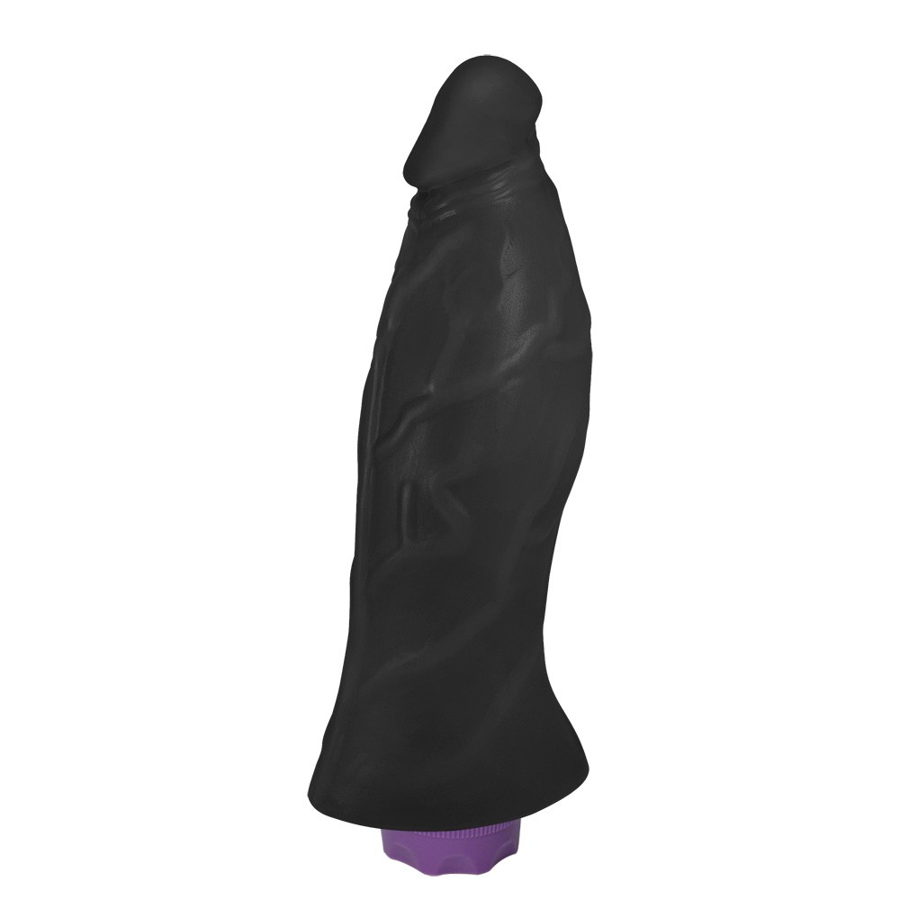 P�nis Real�stico Flex�vel com Vibrador 10 Velocidades Recarreg�vel Jatob� 21 x 6,8cm Preto | Foto 03
