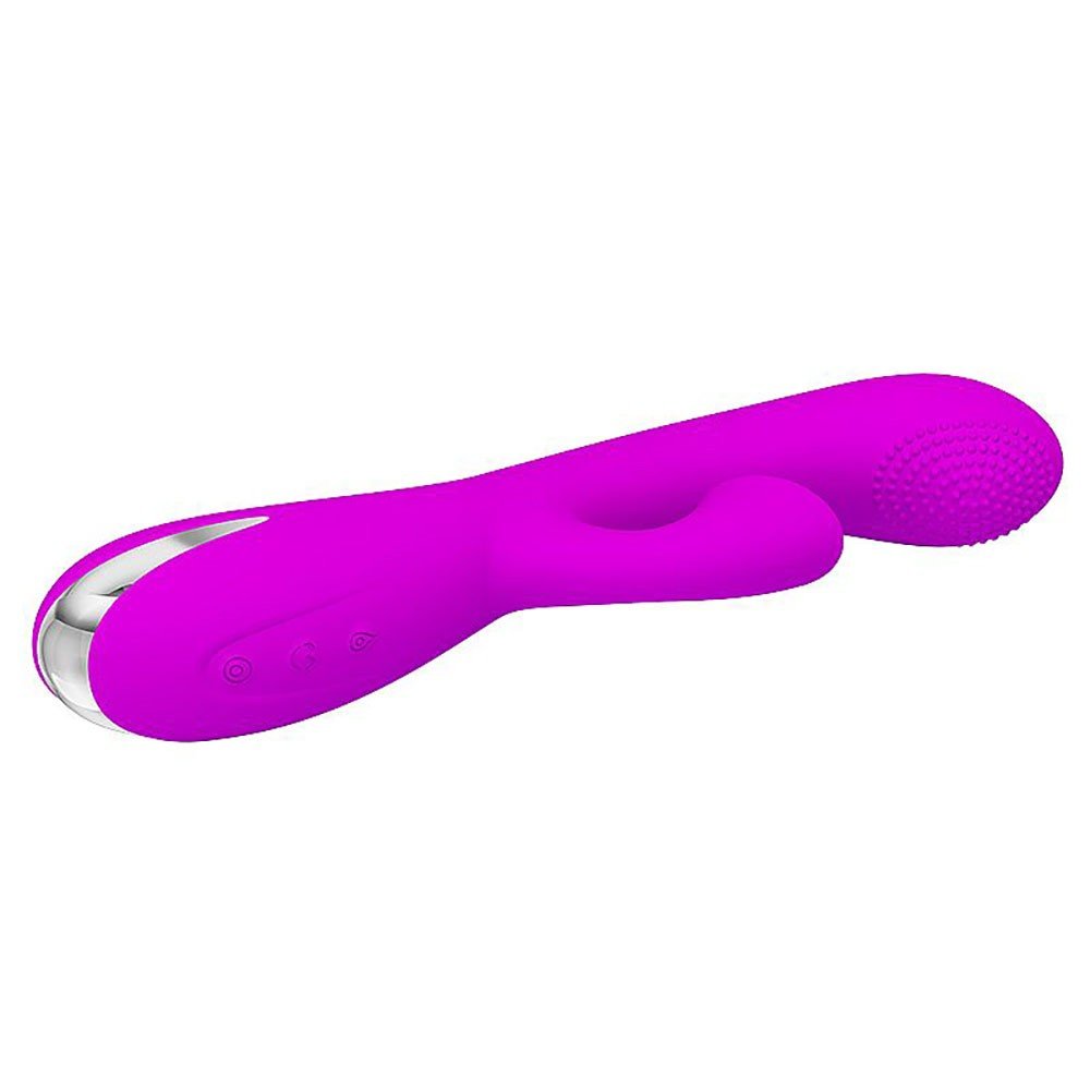 Vibrador Duplo em Silicone Recarreg�vel 7 Modos de Suc��o e 4 Modos de Dedilhar Roy Pink | Foto 04