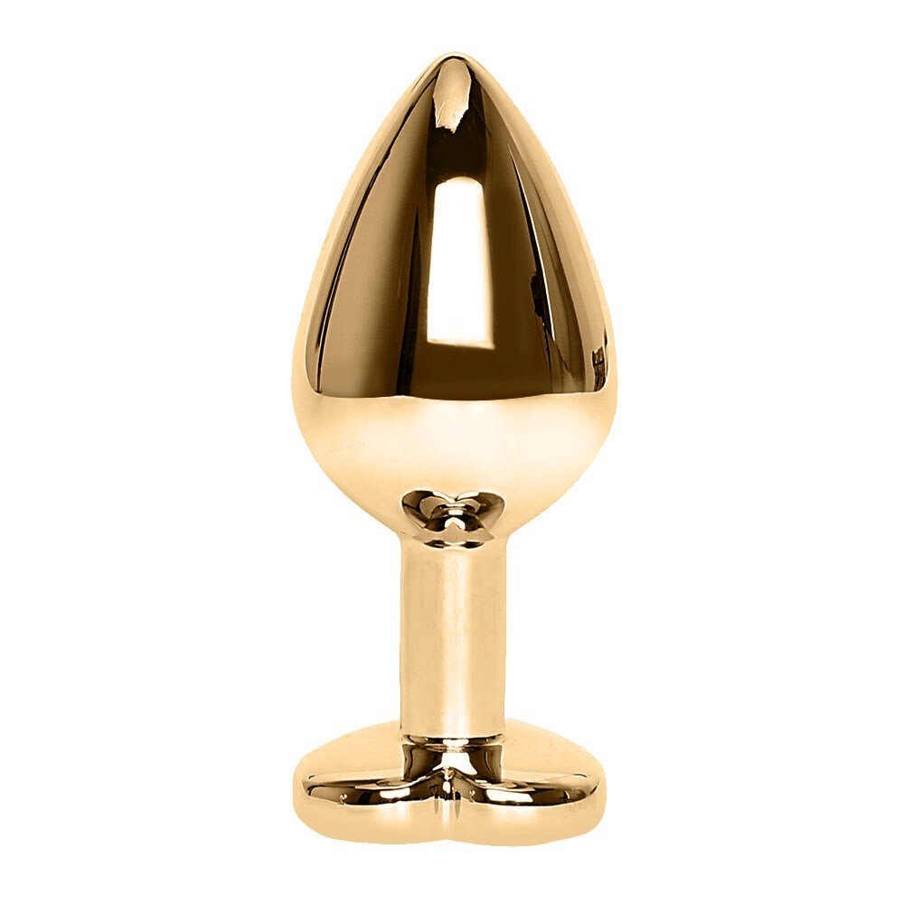 Plug Anal Joia em A�o Inox Tamanho M com Cristal Roxo Cora��o e Formato Gota de 8 x 3,5cm | Foto 03