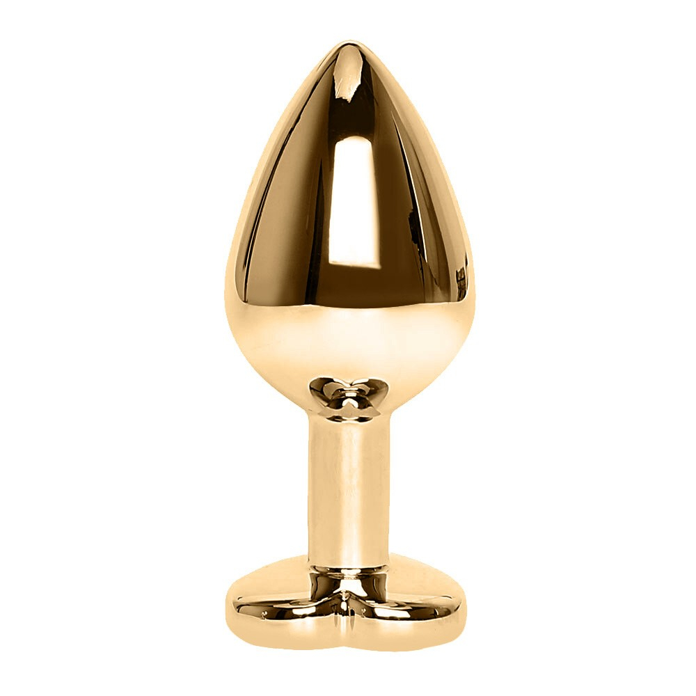 Plug Anal Joia em A�o Inox Tamanho M com Cristal Vermelho Cora��o e Formato Gota de 8 x 3,5cm | Foto 03