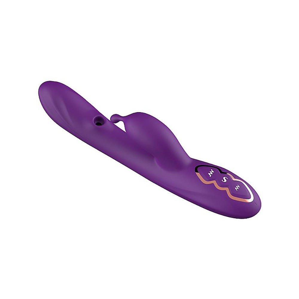 Vibrador Duplo em Silicone Recarreg�vel com 7 Modos de Pulsa��o e 7 Modos de Vibra��o Roxo | Foto 04