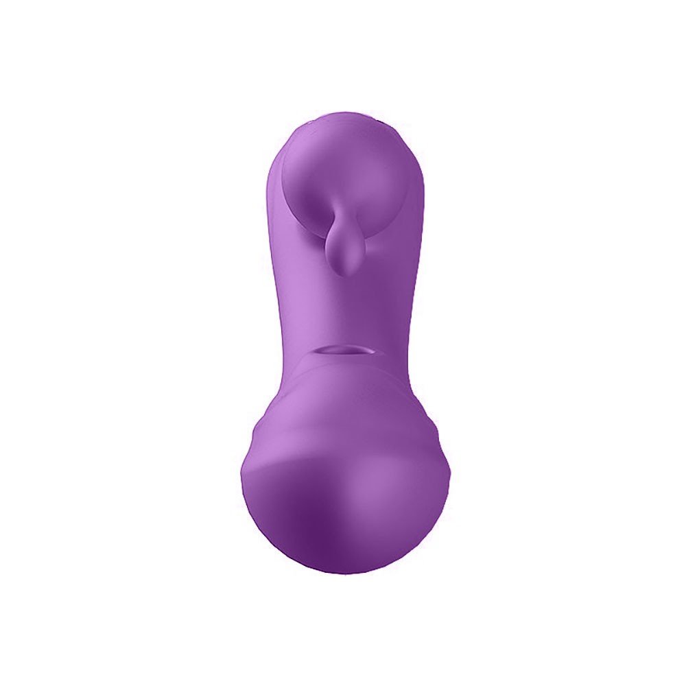 Vibrador Duplo em Silicone Recarreg�vel com 7 Modos de Pulsa��o e 7 Modos de Vibra��o Roxo | Foto 05