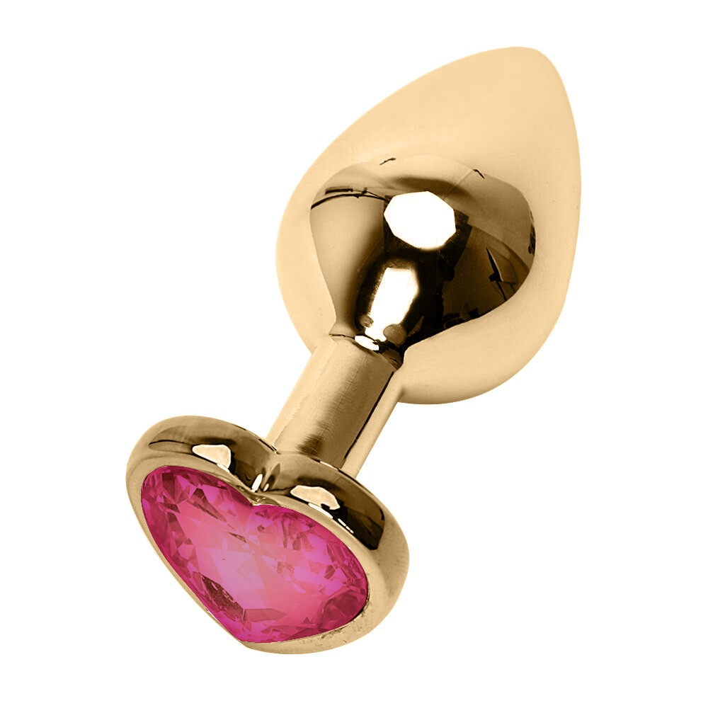 Plug Anal Joia em A�o Inox Tamanho com Cristal Pink Cora��o e Formato Gota de 8 x 3,5cm | Foto 02