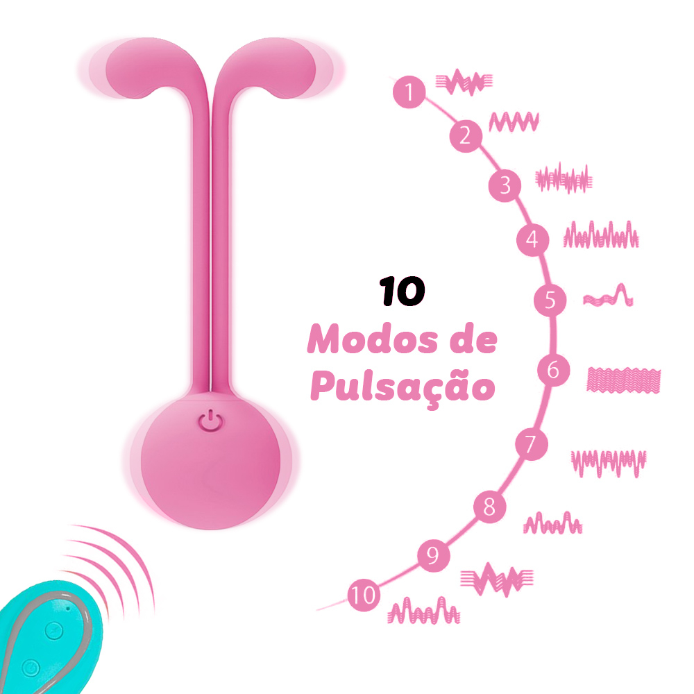 Vibrador Feminino Recarreg�vel Rosa com 10 Modos de Pulsa��o