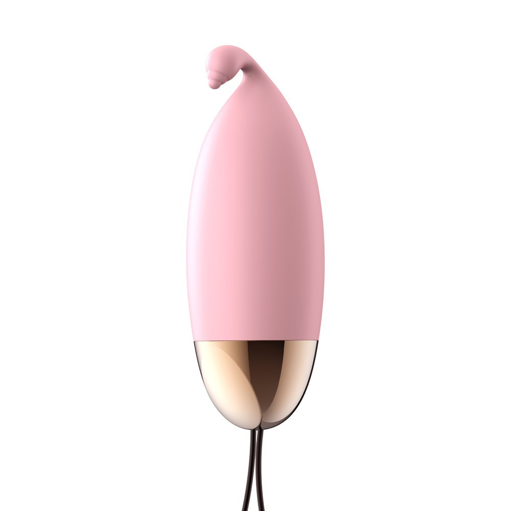 Vibrador para Clit�ris em Silicone Recarreg�vel Rosa - Vista lateral do vibrador mostrando a ponta estimuladora e o acabamento em silicone.