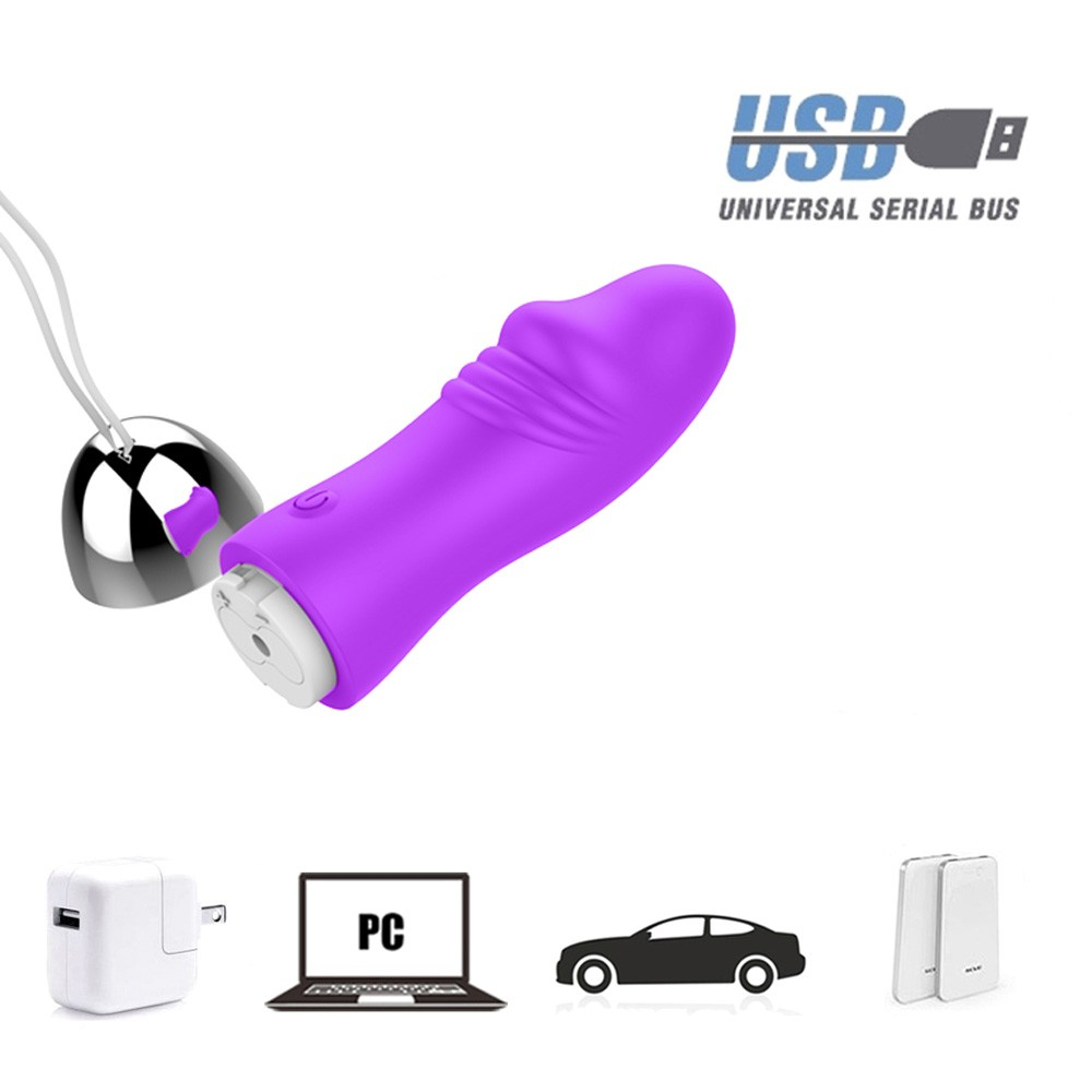 Vibrador Bullet em Silicone Mini Dildo Recarreg�vel 12 Vibra��es Controle sem Fio Roxo | Foto 04