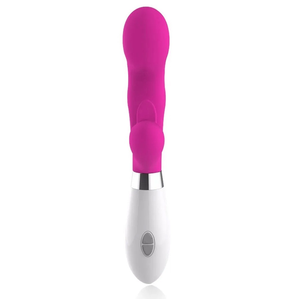 Vibrador Duplo em Silicone com Estimuldor de Clit�ris e Ponto G com 10 Vibra��es Pink | Foto 05