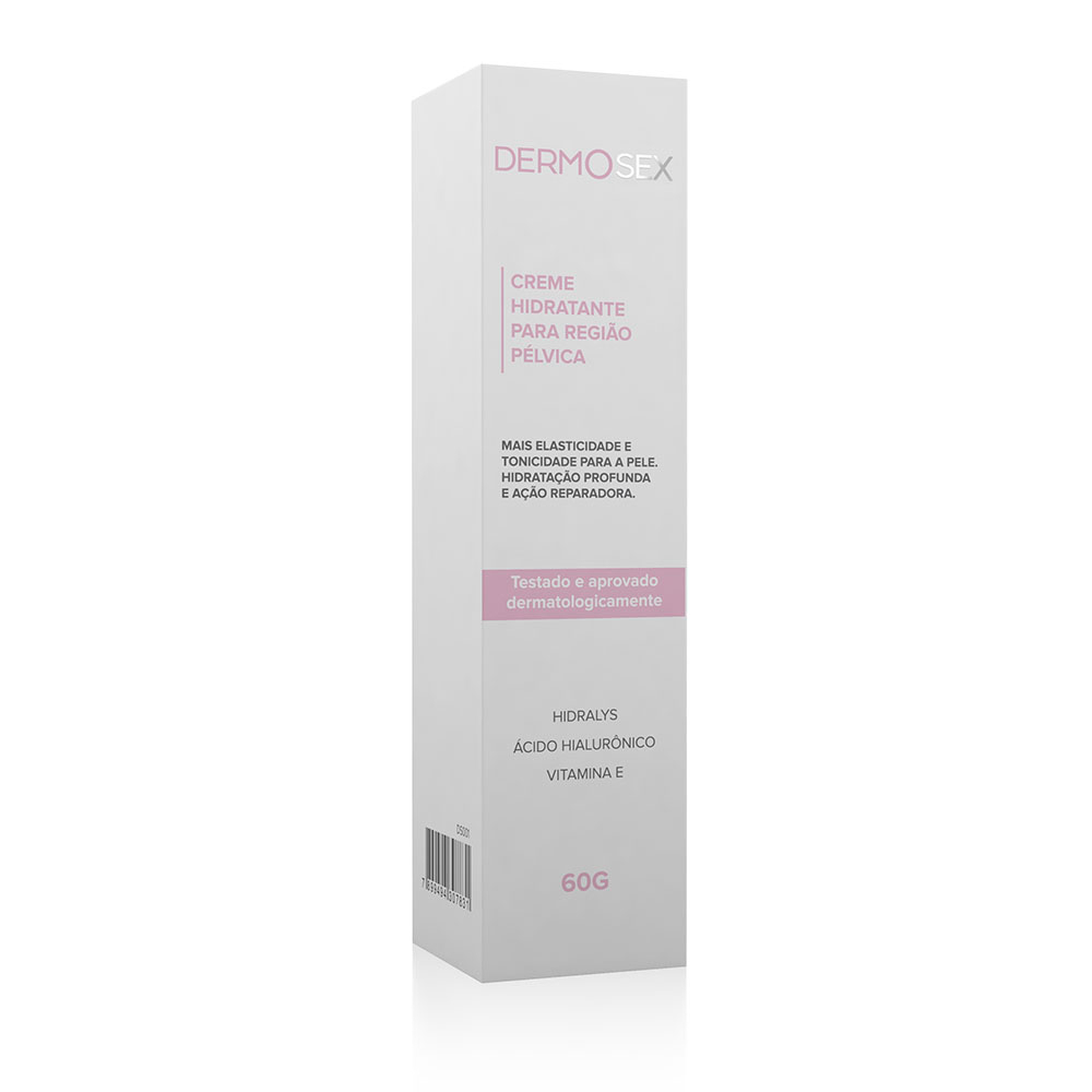 Creme Hidratante DERMOSex 60g - Embalagem externa elegante com informa��es sobre o produto