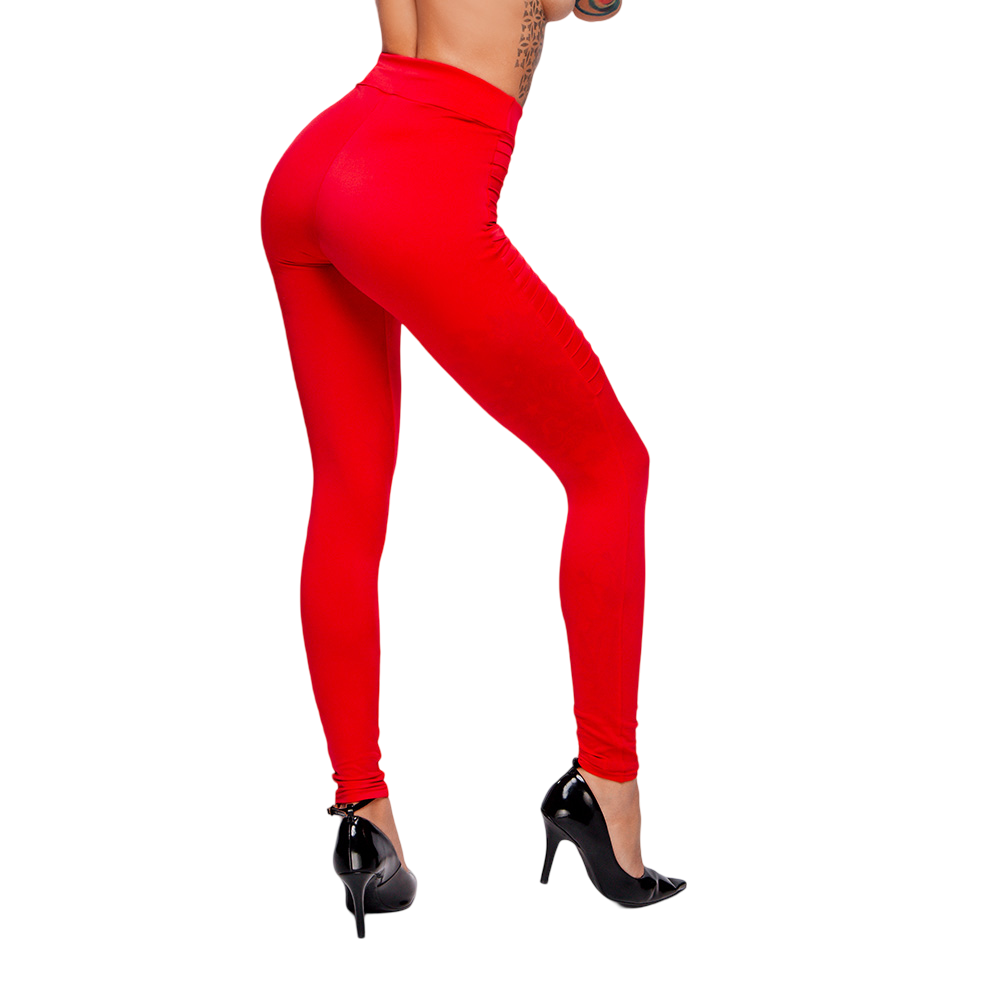 Cal�a Sensual Sexy em Suplex Poli�ster com Nervuras Vermelha | Foto 04