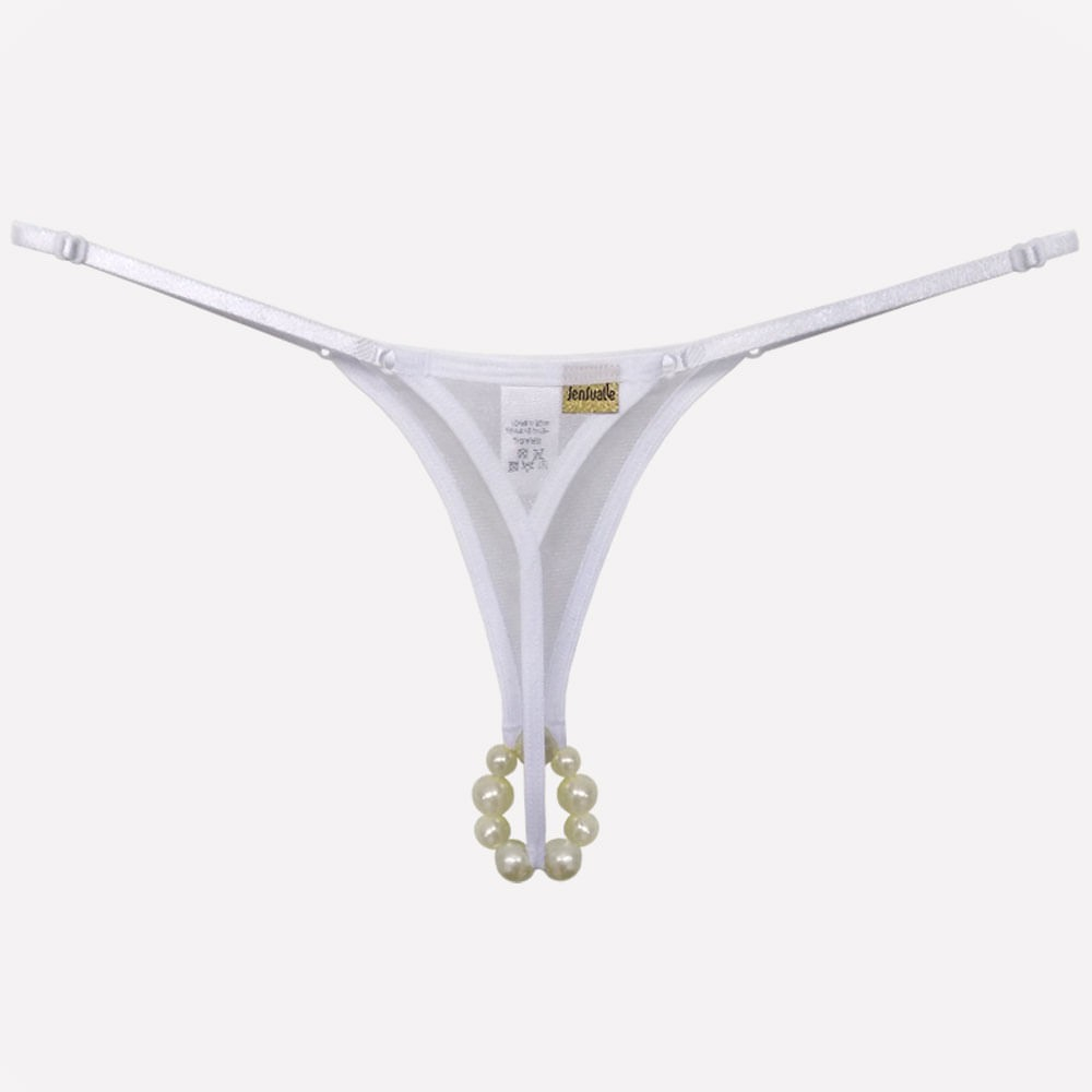 Calcinha Tailandesa Fio Dental Sensual Sexy em Tule Branca | Foto 04
