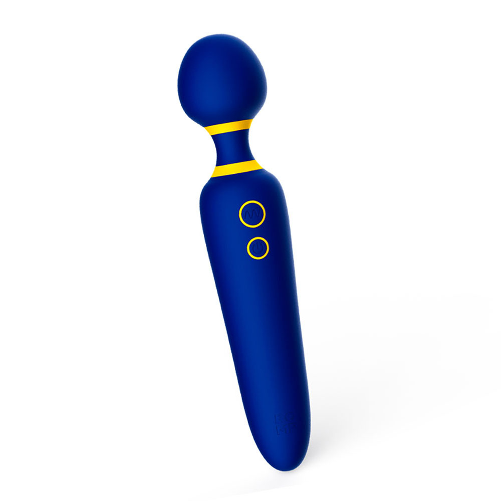 Massageador Er�tico Recarreg�vel em Silicone Flip Azul em destaque em um fundo branco
