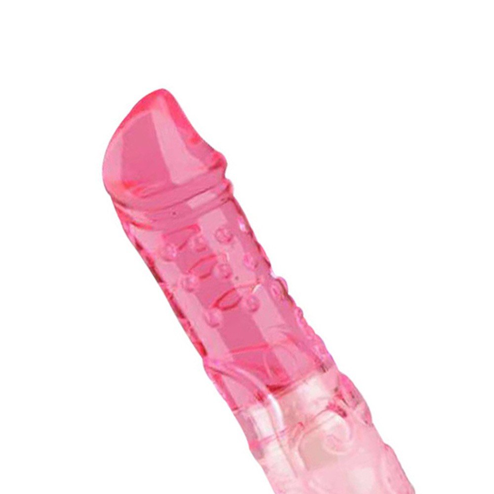 Vibrador Feminino em Jelly Formato de P�nis com Vibro Rosa | Foto 04