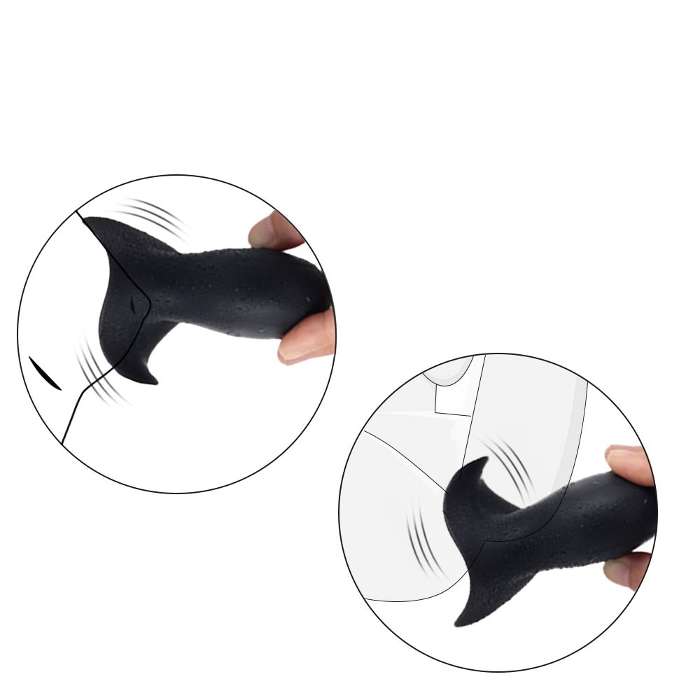 Vibrador Masculino em Silicone Recarreg�vel 9 Modos de Vibra��o Shell Preto | Foto 05