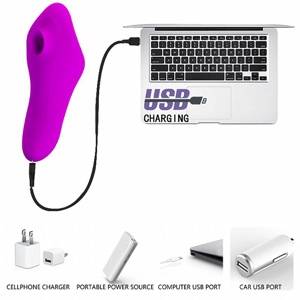 Estimulador de Clit�ris Suc��o Recarreg�vel com 12 Modos de Suc��o Magic Fish Roxo | Foto 05
