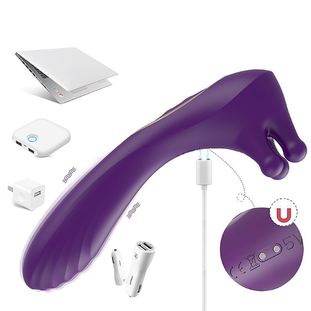 Vibrador Feminino em Silicone Recarreg�vel com 9 Modos de Vibra��o e Rota��o Angel's Hand Roxo | Foto 05