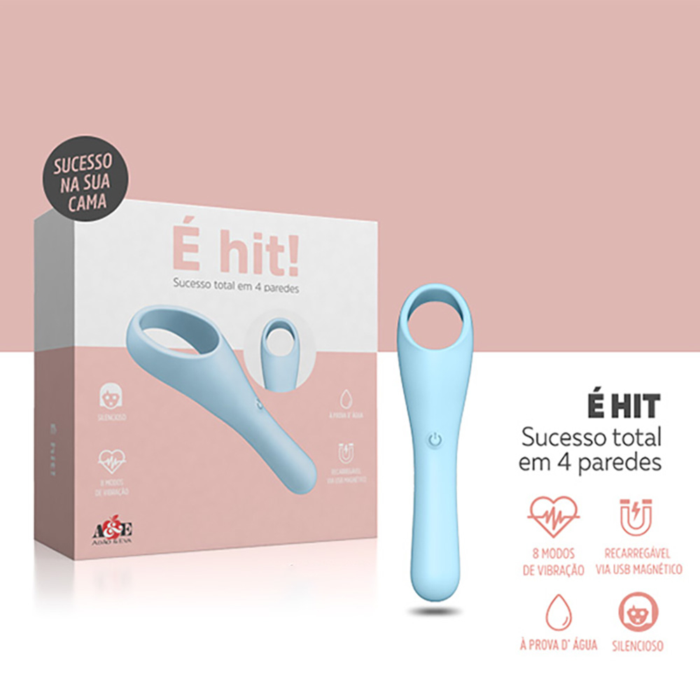 Vibrador Feminino Recarreg�vel em Silicone com 8 Vibra��es � Hit Azul | Foto 04