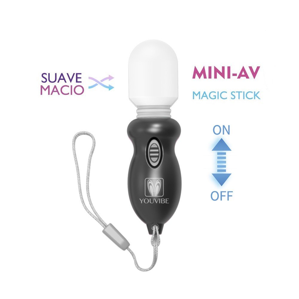 Mini Massageador Er�tico Preto em Silicone e ABS - Detalhe da Ponta Siliconada e Corpo Vibrat�rio