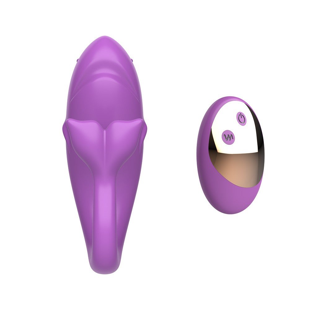 Vibrador para Casal em Silicone Recarreg�vel com 10 Vibra��es e Controle sem Fio Roxo | Foto 04