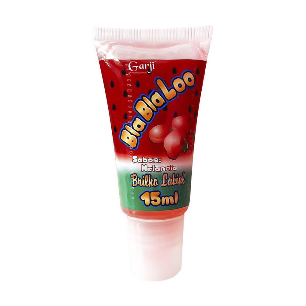 Gel do Beijo Brilho Labial BlaBlaLoo Melancia 15ml - Detalhe do frasco aberto