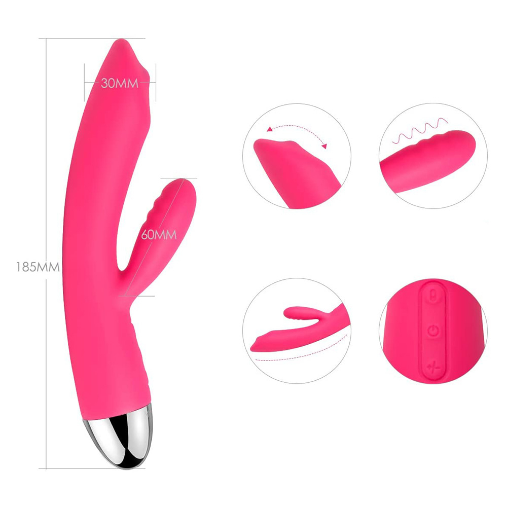 Vibrador Duplo em Silicone Recarreg�vel com 2 Motores Trysta Pink | Foto 05
