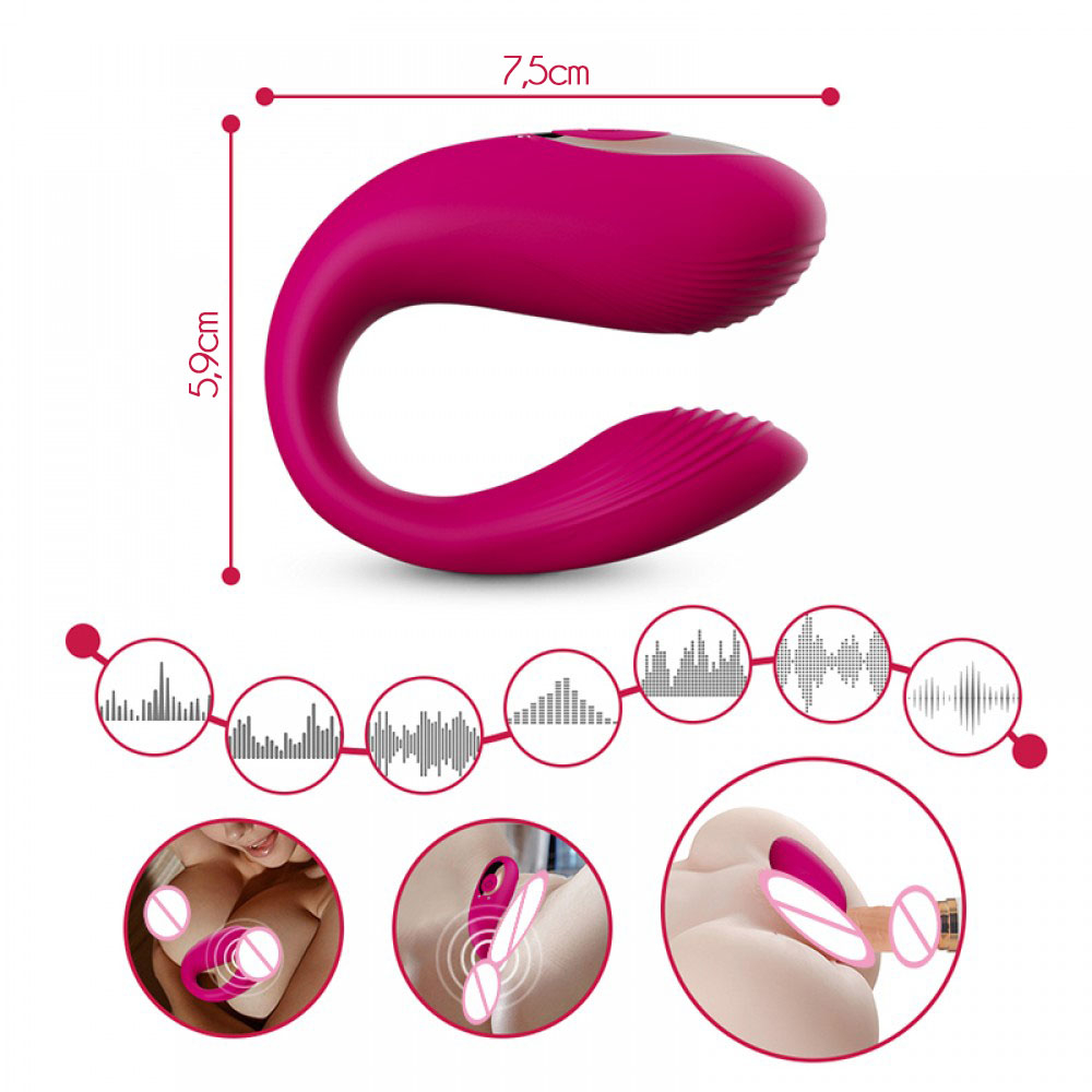 Vibrador para Casal Recarreg�vel em Silicone 7 Vibra��es e Controle sem Fio Pink | Foto 04