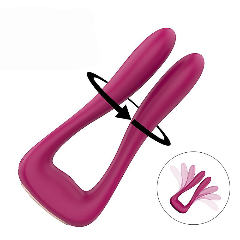Vibrador Duplo Recarreg�vel em Silicone com 9 Vibra��es Vanessa Pink | Vista Frontal