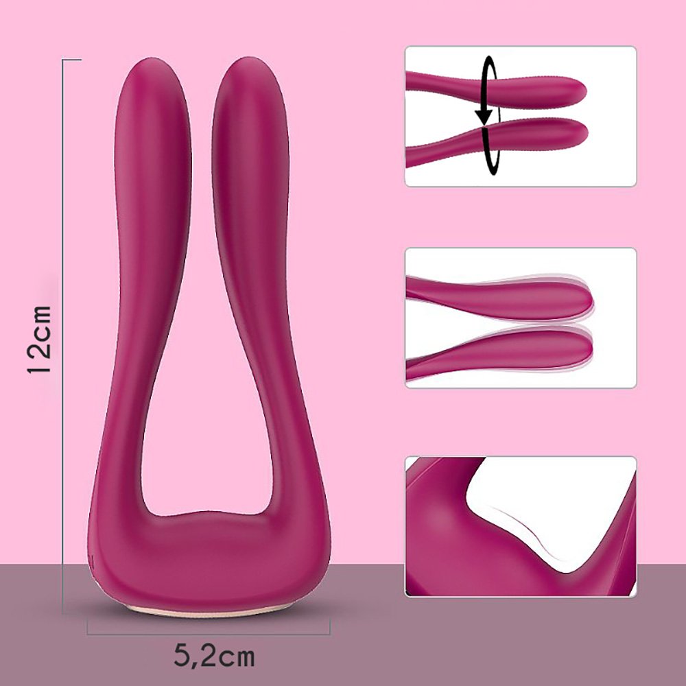 Vibrador Duplo Recarreg�vel em Silicone com 9 Vibra��es Vanessa Pink | Foto 05