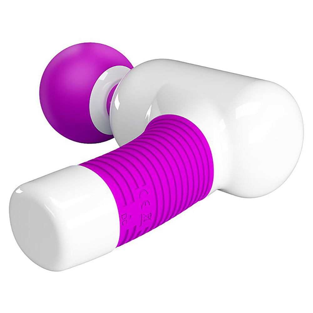 Massageador Er�tico Recarreg�vel em Silicone com 7 Vibra��es Super Power Pink | Vista superior com detalhe do design ergon�mico