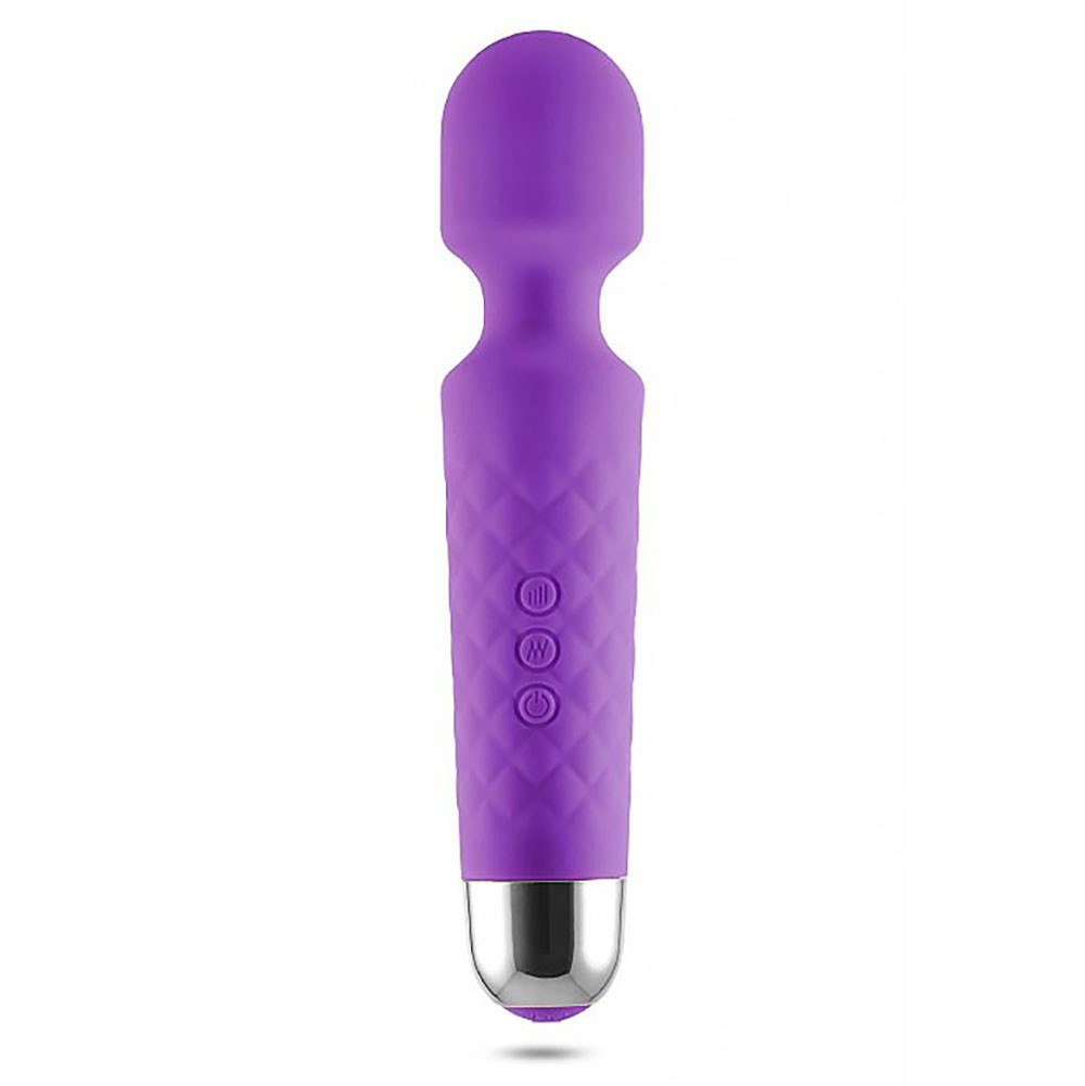 Massageador Er�tico Varinha M�gica Potente de Silicone Roxo com 20 Fun��es | Foto 02