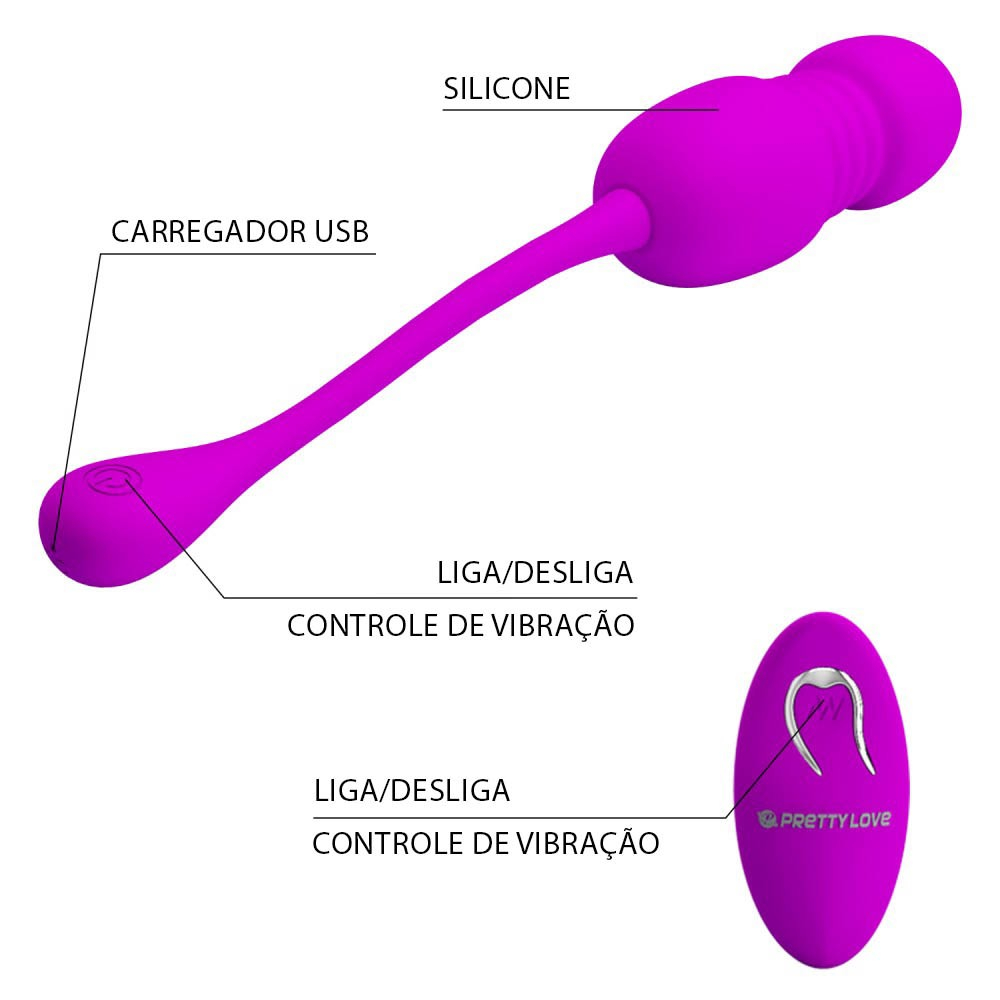 Vibrador com Controle sem Fio em Silicone com 12 Vibra��es e Vai e Vem Recarreg�vel Pink | Foto 05