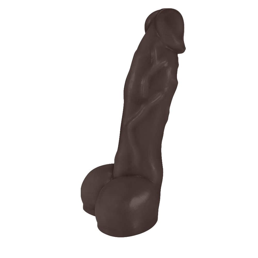 P�nis Real�stico em PVC Flex�vel Heart 19,5 x 4,5cm Marrom | Foto 03