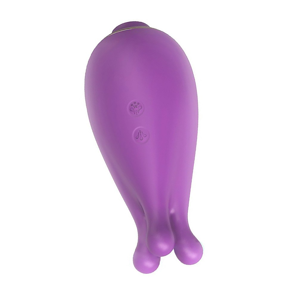 Vibrador Kraken Roxo | Vista lateral do vibrador com bot�es de controle