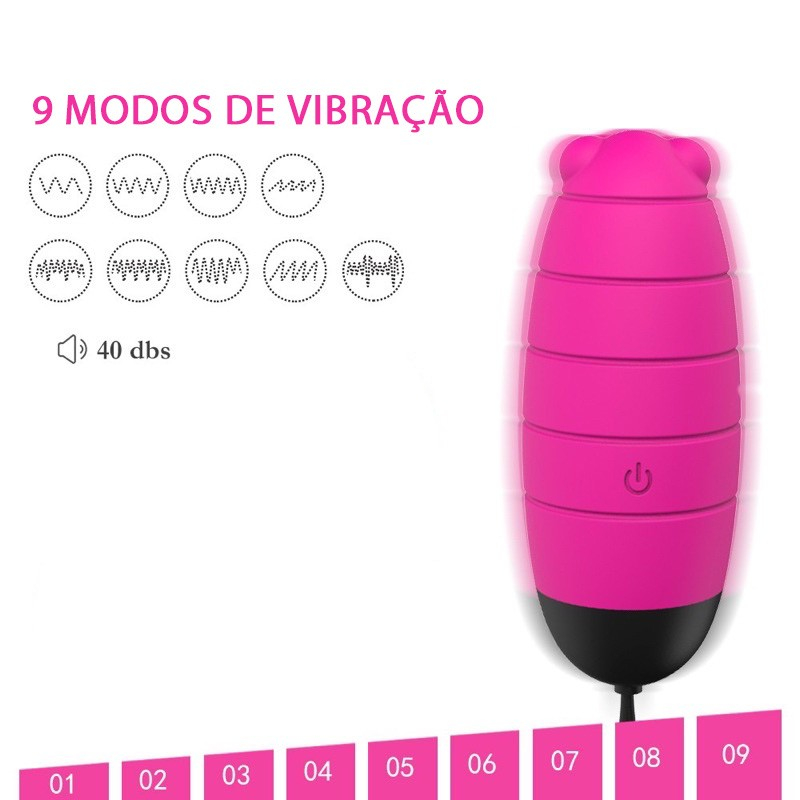 Vibrador Bullet em Silicone Recarreg�vel 9 Modos de Vibra��o Baby Bee Pink | Foto 04