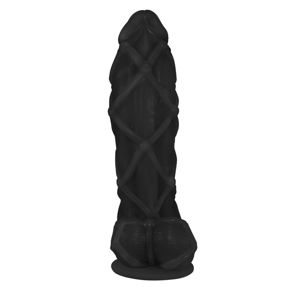 P�nis Maci�o Dominador em PVC Flex�vel At�xico com Ventosa 22 x 6,8cm Preto | Foto 03