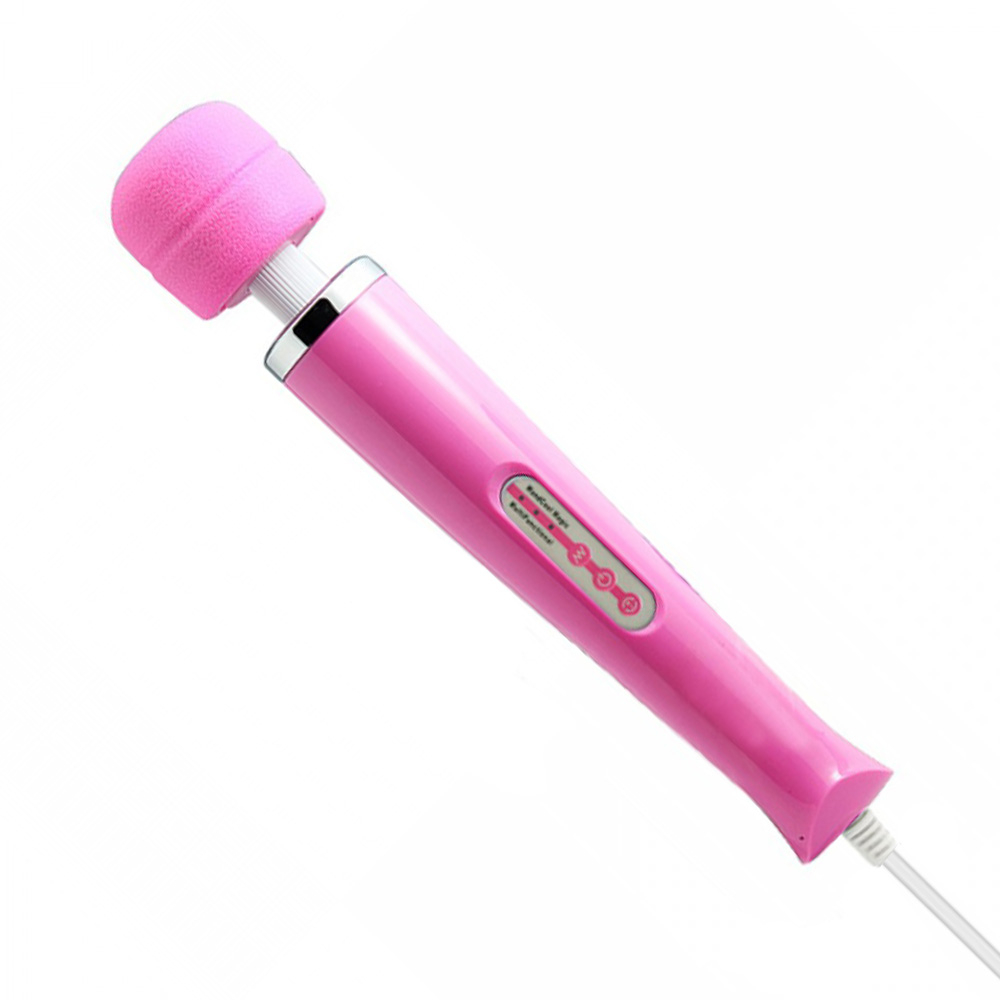 Massageador Er�tico El�trico com 10 Vibra��es Magic Wand Big Bivolt Rosa | Vista do cabe�ote flex�vel