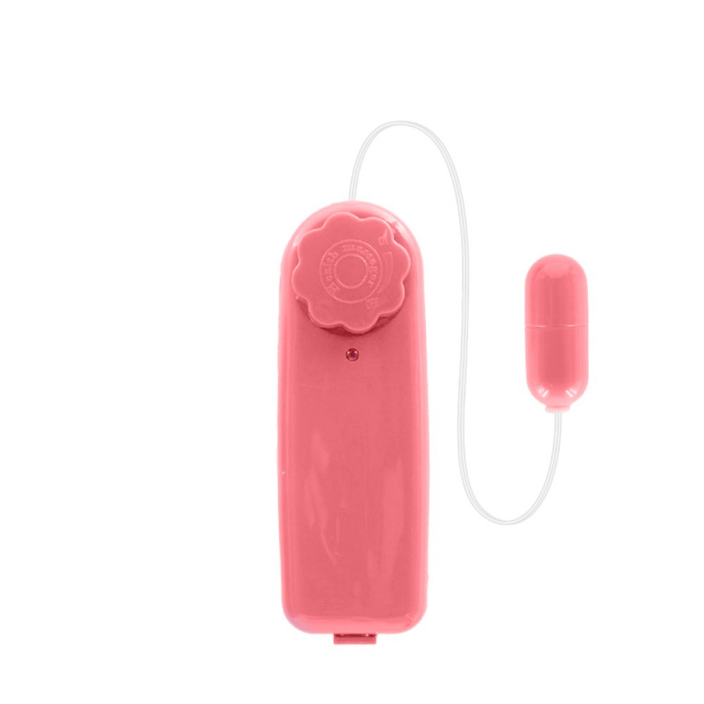 Vibrador Bullet Mini C�psula Rosa com Multivelocidade e Controle com Fio - Vista frontal detalhada, mostrando o vibrador e o controle