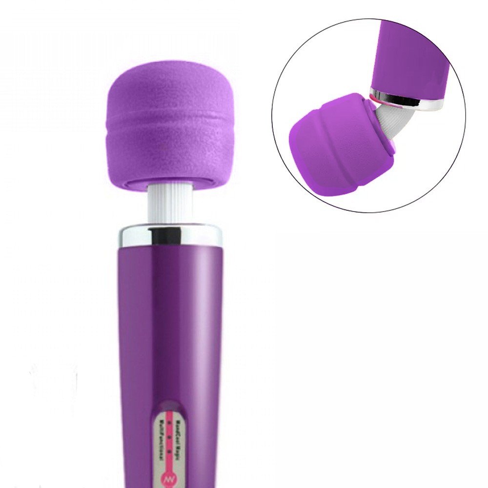 Massageador Magic Wand Big Bivolt Roxo com ponta flex�vel detalhada